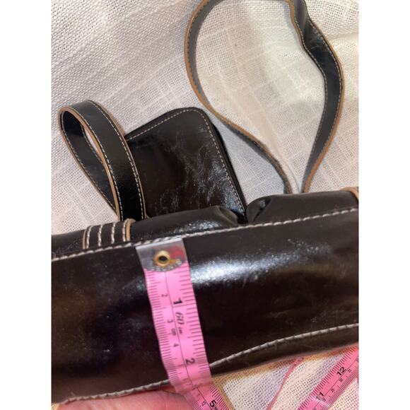 Rosetti black PVC handbag and matching ID wallet moto retro - Picture 7 of 11